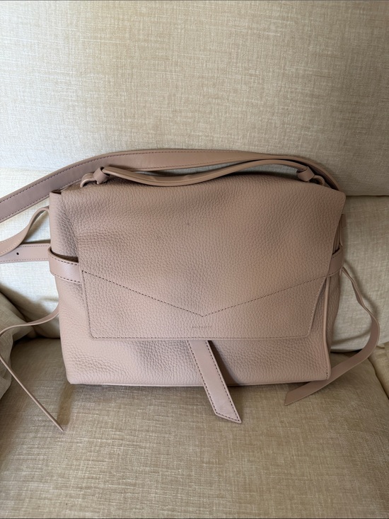 All Saints Handbags - AllSaints Pebbled Leather Shoulder Bag in Light Tan/Taupe
